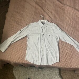 Express Light Gray Button-Down Shirt